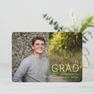 Invitation Typographie moderne Photo Graduation Party