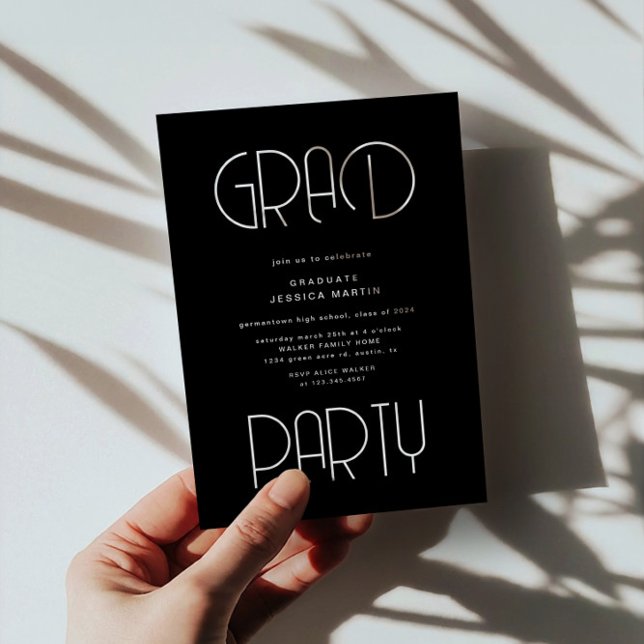 Invitation Typographie moderne Photo Graduation Party Invitat (Créateur téléchargé)