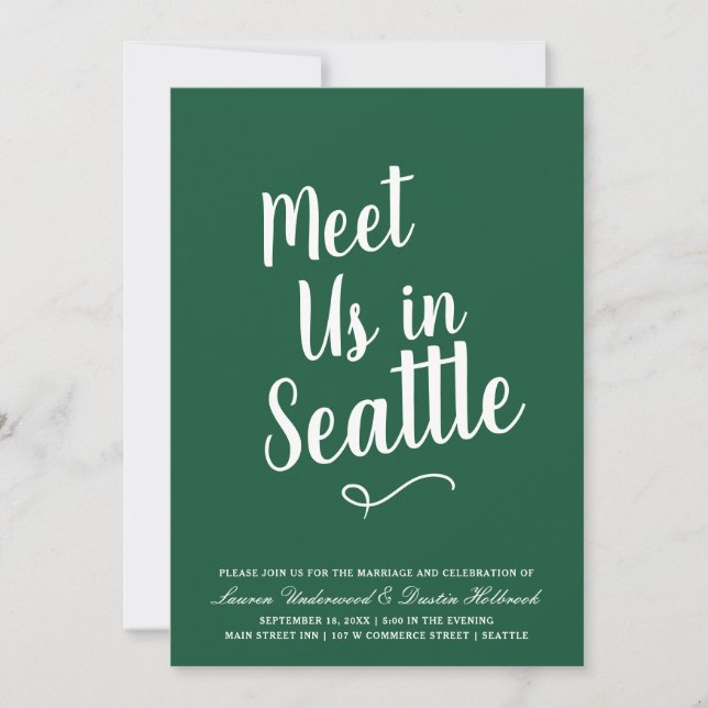 Invitation Typographie Moderne Rencontre Nous | Mariage Enreg (Devant)