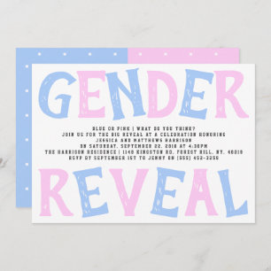 Invitation Typographie moderne Sexe Revevela Party! Baby show