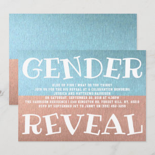 Invitation Typographie moderne Sexe Revevela Party! Baby show