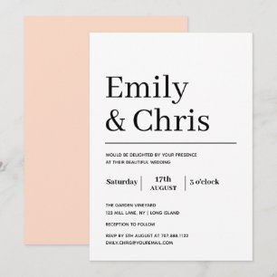 Invitation Typographie moderne Simple minimaliste Mariage