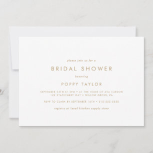 Invitation Typographie Or Chic Fête des mariées horizontale