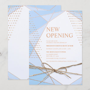 Invitation Typographie parties scintillant or Restaurant NOUV