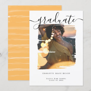 Invitation Typographie Photo Graduation personnalisée