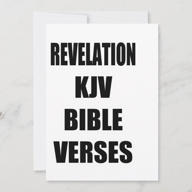 Invitation Typographie "Révélation versets de la Bible KJV" (Dos)