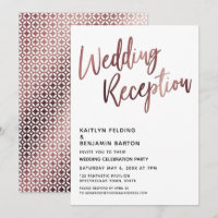 Typographie Rose Gold pour Réception de Mariage