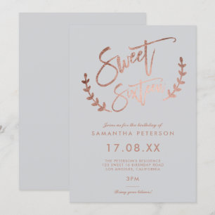 Invitation typographie rose simple et moderne de 16 caractère