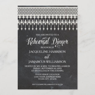 Invitation Typographie rustique de dentelle de tableau de