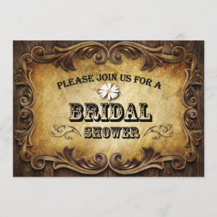 Invitation typographie rustique mariage campagnard occidental