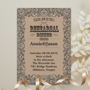Invitation typographie rustique mariage western country