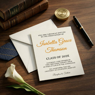 Invitation Typographie Serif Minimaliste Noir Promotion 2026