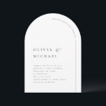 Invitation Typographie simple et élégante Mariage d'arc moder<br><div class="desc">Design élégant de typographie minimaliste noir et blanc avec script élégant et police serif intemporelle et forme d'arc tendance,  simple et propre. Grandes invitations de mariage en arc pour mariage minimaliste,  mariage moderne et mariage classique. Voir toutes les pièces correspondantes dans la collection.</div>