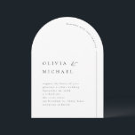 Invitation Typographie simple et élégante Mariage d'arc moder<br><div class="desc">Design élégant de typographie minimaliste noir et blanc avec script élégant et police serif intemporelle et forme d'arc tendance,  simple et propre. Grandes invitations de mariage en arc pour mariage minimaliste,  mariage moderne et mariage classique. Voir toutes les pièces correspondantes dans la collection.</div>
