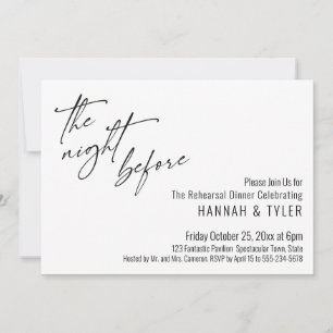 Invitation Typographie simple La veille Contemporain