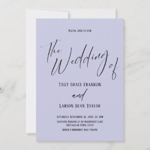 Invitation Typographie Simple Le Mariage De Lavender