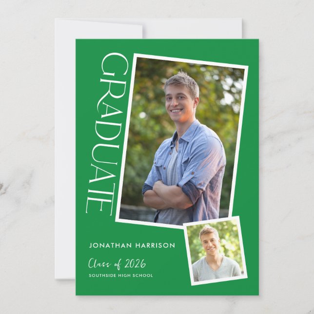 Invitation Typographie simple moderne pour fête de fin d'étud (Devant)