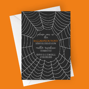 Invitation Typographie simple Spiderweb Halloween Party