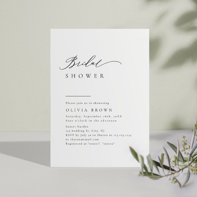 Invitation Typographie Simplement Élégante pour une Fête de M (Simply Elegant Typography Modern Bridal Shower Invitation)