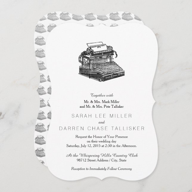 Invitation Typographie Smith Premier No. 2 (Devant / Derrière)