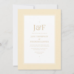 Invitation Typographie tendance Champagne et Mariage ivoire