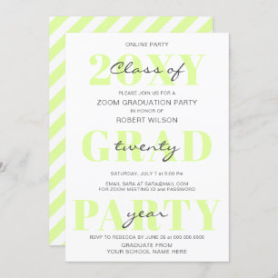 Invitation Typographie verte Moderne en ligne Graduation Part