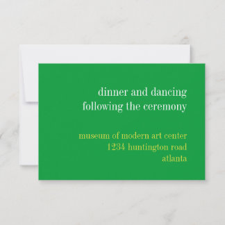 Invitation Typographie verte solide pour l'enveloppe de la ré