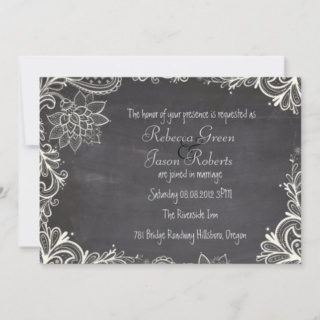 Invitation typographie vintage flourish Tableau Mariage (Devant)