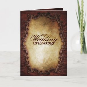 Invitation typographie vintage rustique mariage campagnard oc