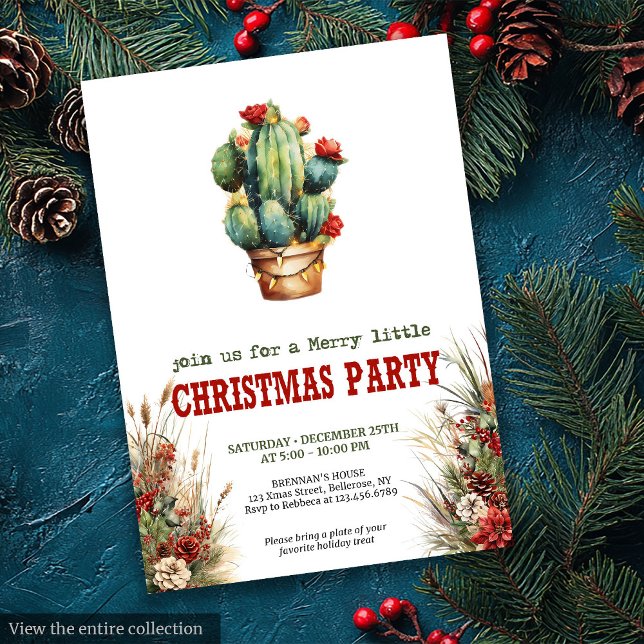 Invitation Typographie Wild West pour fête de Noël numérique  (Wild West typography Christmas party digital invite

)