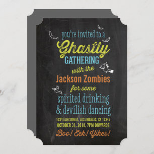 Invitation typographique Halloween Monster Bash
