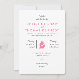 Invitation typographique moderne pour le Mariage d
