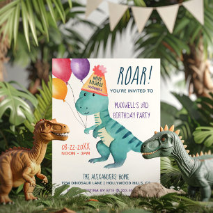 Invitation Tyrannosaurus Dinosaur Anniversaire de enfant de l