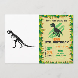 Invitation Tyrannosaurus Skeleton - Choisir la couleur arrièr