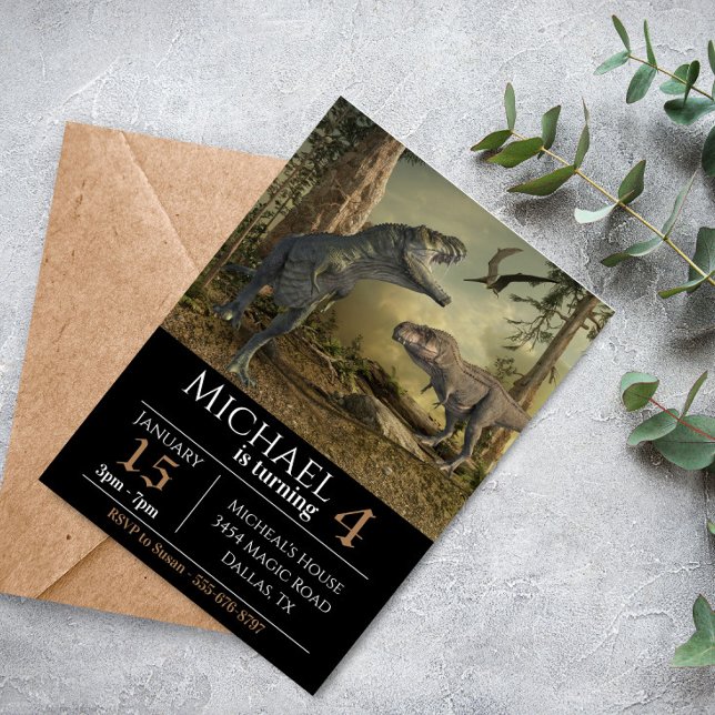 Invitation Tyrannosaurus T-Rex Dinosaur fête d'anniversaire (Créateur téléchargé)