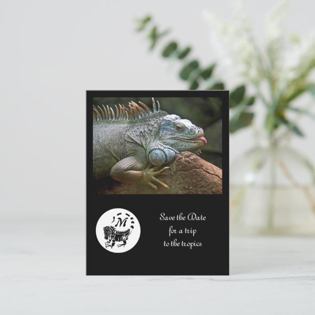 Invitation Ugly Iguana Silhouette Photo Jouer Date (Debout devant)