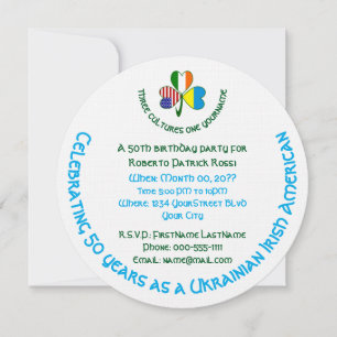 Invitation Ukrainien irlandais Shamrock américain Drapeau per