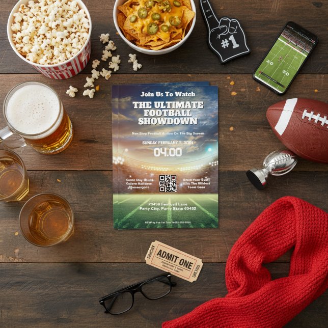 Invitation Ultimate Football Shodown Party (Ultimate Football Showdown Party Invitation)