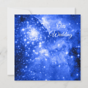 Invitation Ultramarine Blue Stars Mariage cosmique