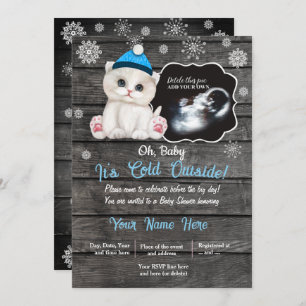 Invitation Ultrasound Hiver Chat Kitten Baby shower