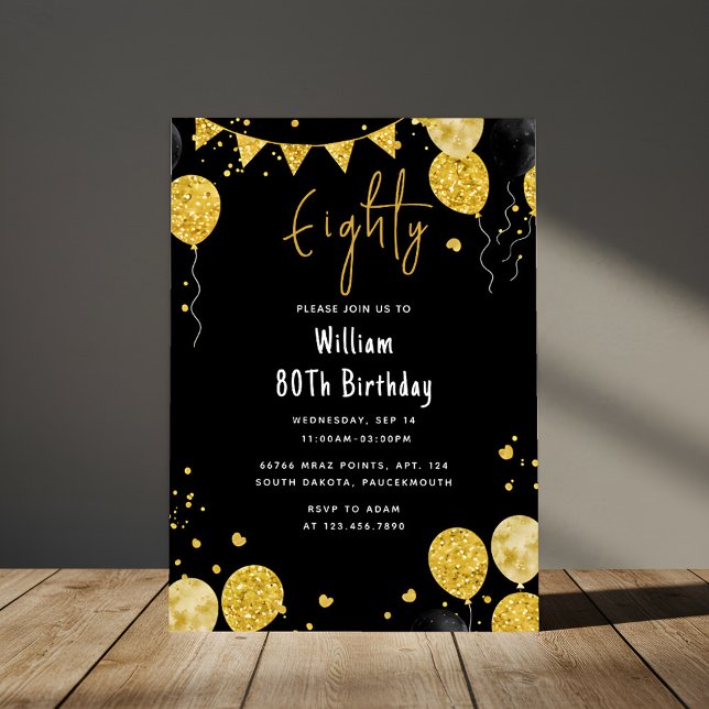 Invitation Un Amusant Rétro Humour Adulte Happy Chic 80e anni (Créateur téléchargé)