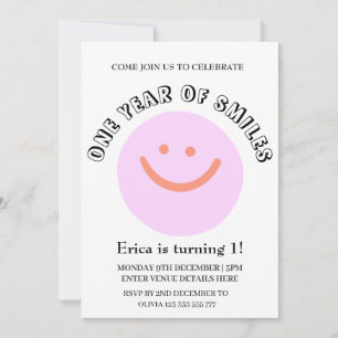 Invitation UN AN DE SOURIS Anniversaire bébé ajouter des déta