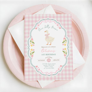 Invitation Un anniversaire de 1 an de fille arc-en-ciel rose 