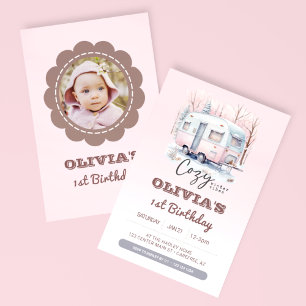 Invitation Un Anniversaire de enfant de Camper heureux