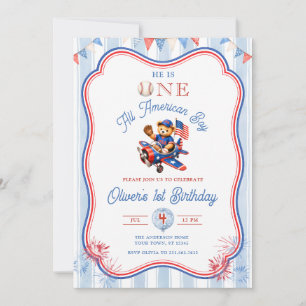 Invitation Un Anniversaire de Garçon Tout Américain