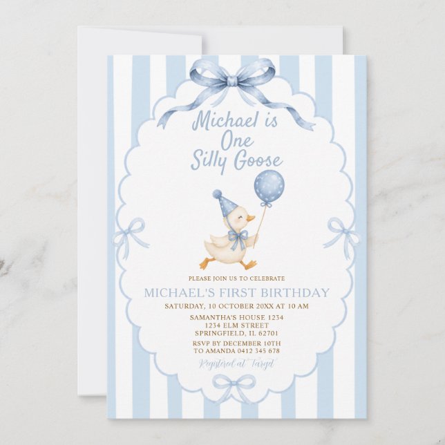 Invitation Un anniversaire de premier an pour un garçon aux r (Devant)