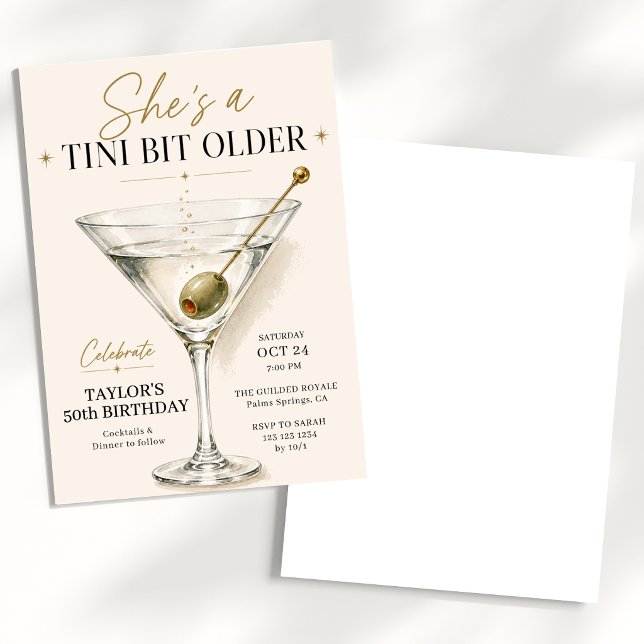 Invitation Un anniversaire Martini Un Peu Plus Vieux (Créateur téléchargé)