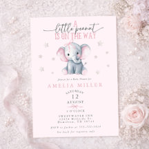 Un arachide en route Éléphant rose Baby Shower