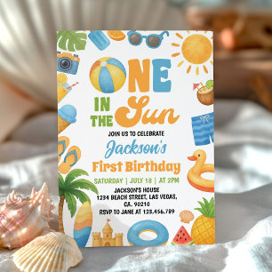 Invitation Un Au Soleil 1Er Anniversaire Fête D'Été