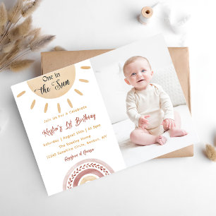 Invitation Un Au Soleil 1Er Anniversaire Rainbow Photo